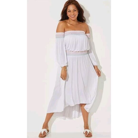 Swimsuits for All NWT Women’s Elle Off the Shoulder Dress Cover Up Sz 18-20 - Picture 3 of 9